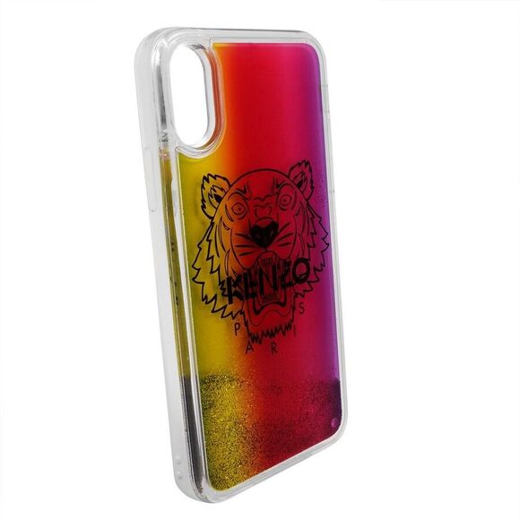Kenzo iPhone X/XS Case Multi Color Tiger Head Logo Moving Glitter Phone Case - Picture 4 of 6